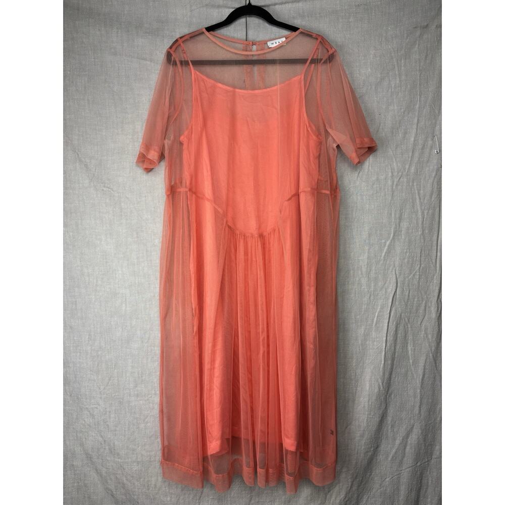 Elegant Coral Midi Dress